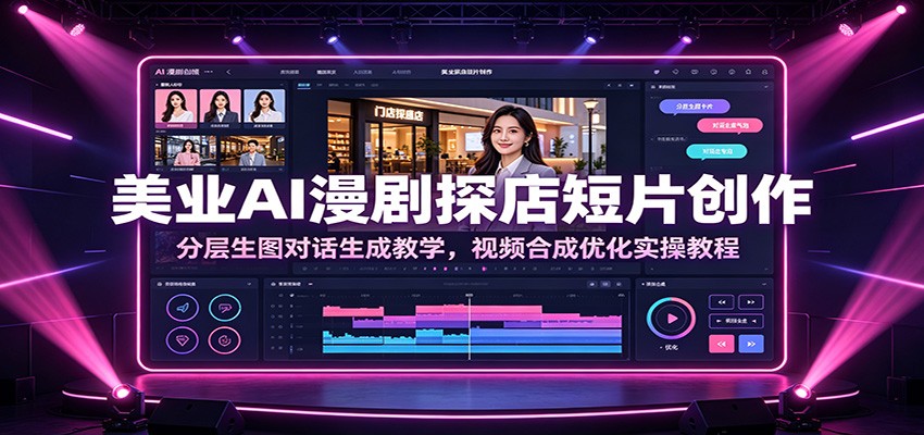 美业AI漫剧探店短片创作：分层生图对话生成教学，视频合成优化实操教程-伏羲SAAS