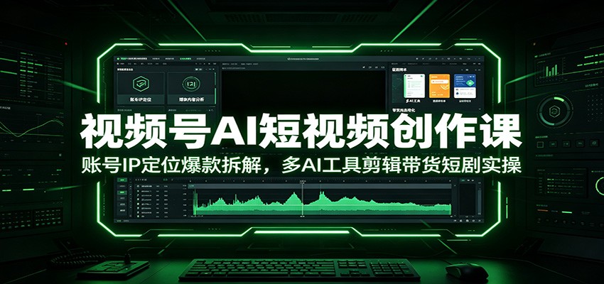 视频号AI短视频创作课：账号IP定位爆款拆解，多AI工具剪辑带货短剧实操-伏羲SAAS