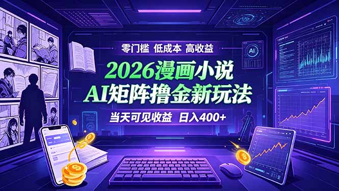 爆款小说漫画大阅读    ai矩阵操作    当天可见收益  日入400+    零门槛    高收益-伏羲SAAS