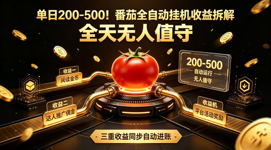 单日200-500！番茄全自动挂G收益拆解，全天无人值守，矩阵操作收益翻倍【揭秘】-伏羲SAAS