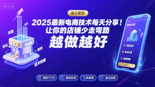 2025-2026最新电商技术每天分享,让你的店铺少走弯路,越做越好(更新26年07月)-伏羲SAAS