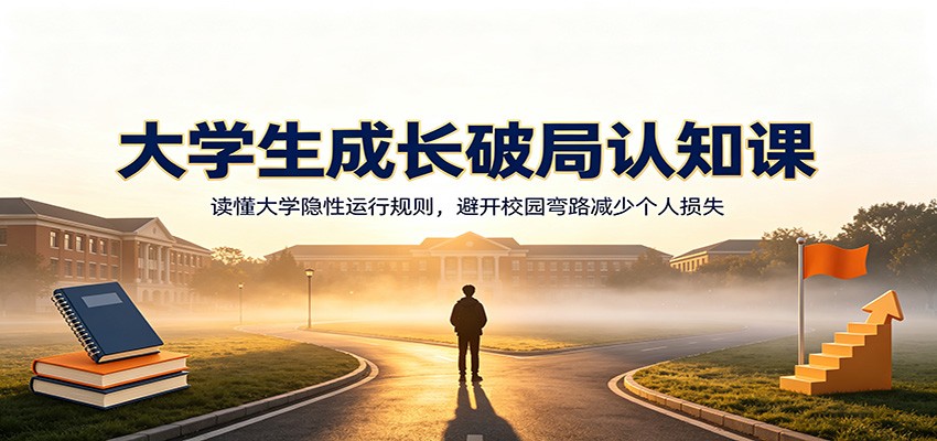 大学生成长破局认知课:读懂大学隐性运行规则,避开校园弯路减少个人损失-伏羲SAAS