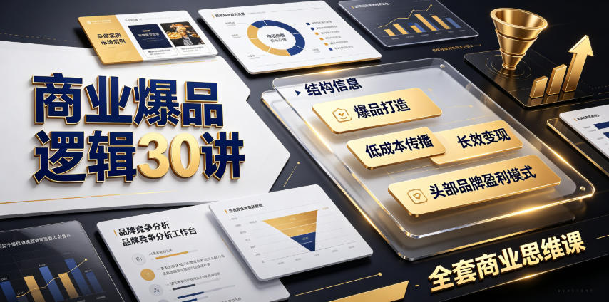商业爆品逻辑30讲|拆解各行各业头部品牌盈利模式,吃透爆品打造、低成本传播、长效变现全套商业思维课-伏羲SAAS