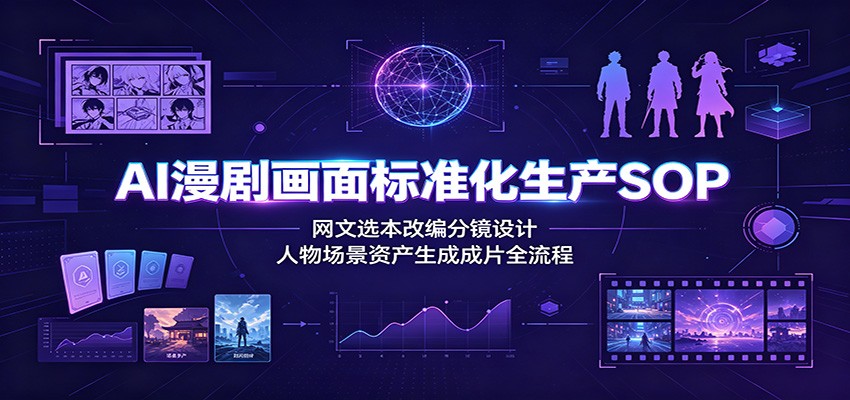 AI漫剧画面标准化生产SOP:网文选本改编分镜设计,人物场景资产生成成片全流程-伏羲SAAS