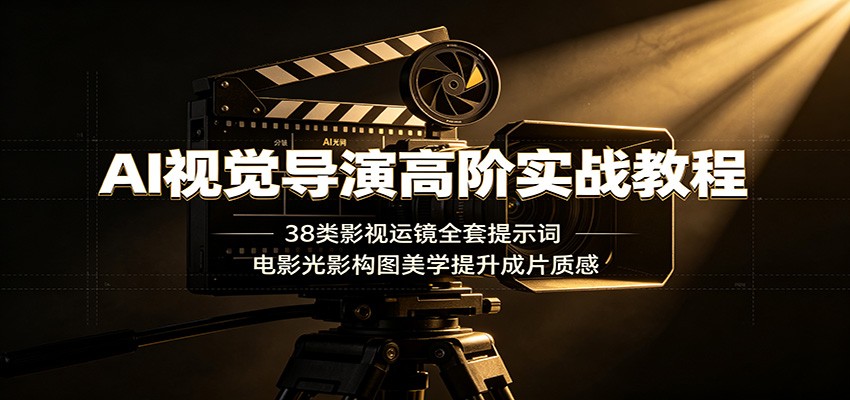 AI视觉导演高阶实战教程:38类影视运镜全套提示词,电影光影构图美学提升成片质感-伏羲SAAS