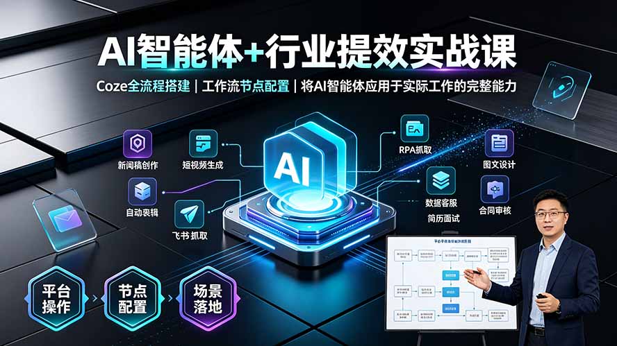 AI智能体+行业提效实战课·Coze全流程搭建|工作流节点配置|将AI智能体应用于实际工作的完整能力-伏羲SAAS