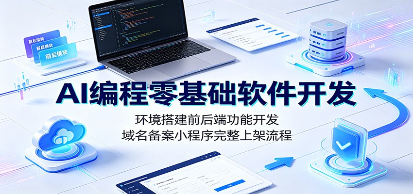 AI编程零基础软件开发:环境搭建前后端功能开发,域名备案小程序完整上架流程-伏羲SAAS