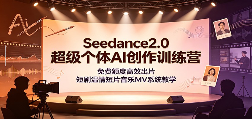Seedance2.0超级个体AI创作训练营:免费额度高效出片,短剧温情短片音乐MV系统教学-伏羲SAAS