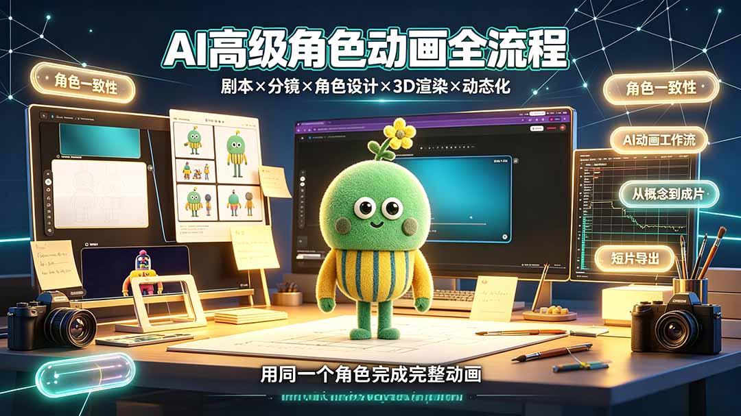 AI高级角色动画全流程:剧本×分镜×角色设计×3D渲染×动态化,从概念到成片一站式教学-伏羲SAAS