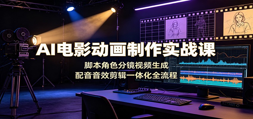 AI电影动画制作实战课:脚本角色分镜视频生成,配音音效剪辑一体化全流程-伏羲SAAS