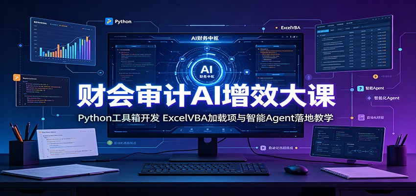 财会审计AI增效大课:Python工具箱开发,ExcelVBA加载项与智能Agent落地教学-伏羲SAAS