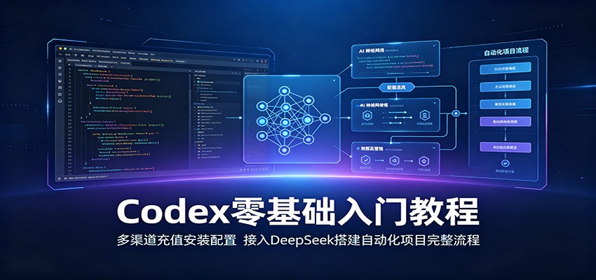 Codex零基础入门教程:多渠道充值安装配置,接入DeepSeek搭建自动化项目完整流程-伏羲SAAS