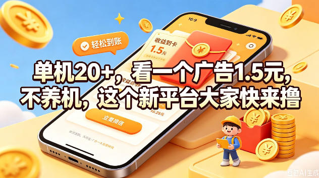 单机20+,看一个广告1.5米,不养机,这个新平台大家快来撸【揭秘】-伏羲SAAS