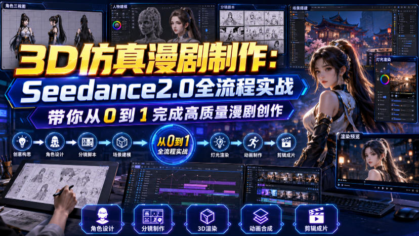 3D仿真漫剧制作:Seedance2.0全流程实战,带你从0到1完成高质量漫剧创作-伏羲SAAS