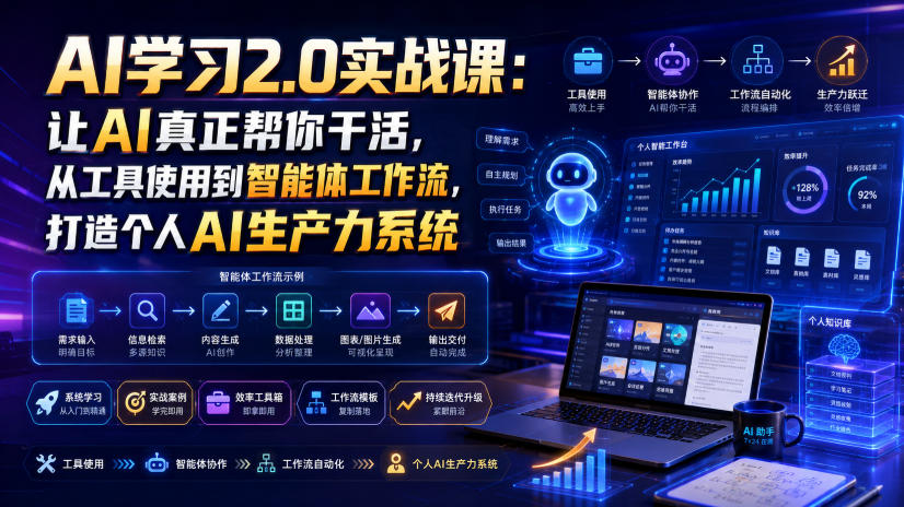 AI学习2.0实战课:让AI真正帮你干活,从工具使用到智能体工作流,打造个人AI生产力系统-伏羲SAAS