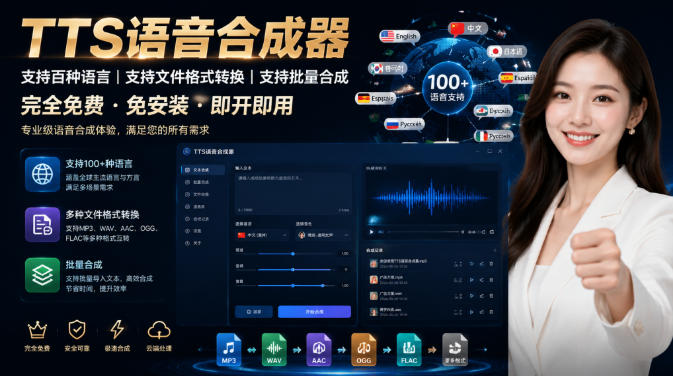 最新TTS配音,支持批量,支持文件格式转换,功能超多-伏羲SAAS