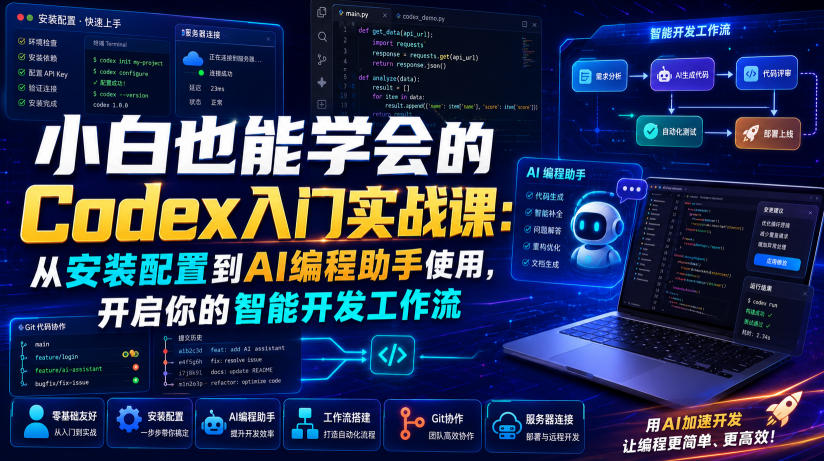 小白也能学会的Codex入门实战课：从安装配置到AI编程助手使用，开启你的智能开发工作流-伏羲SAAS