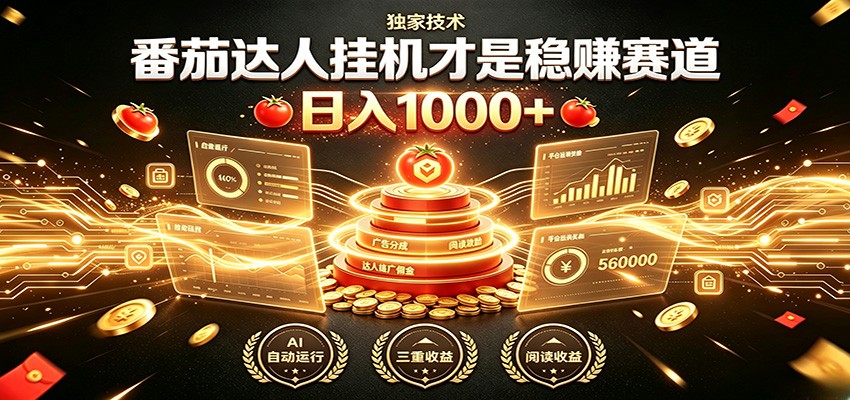 别再瞎找副业!番茄达人挂机才是稳赚赛道 日入1000+-伏羲SAAS