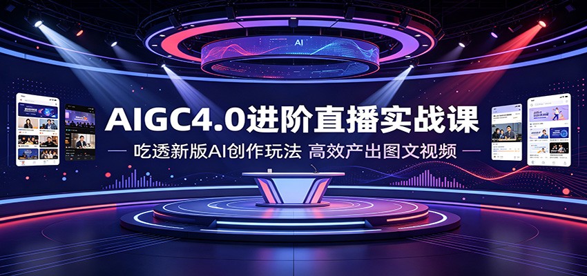 AIGC4.0进阶直播实战课：吃透新版AI创作玩法，高效产出图文视频-伏羲SAAS