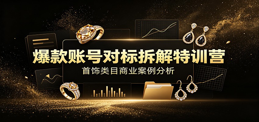 爆款账号对标拆解特训营:首饰类目商业案例分析,配套完整资料内容-伏羲SAAS