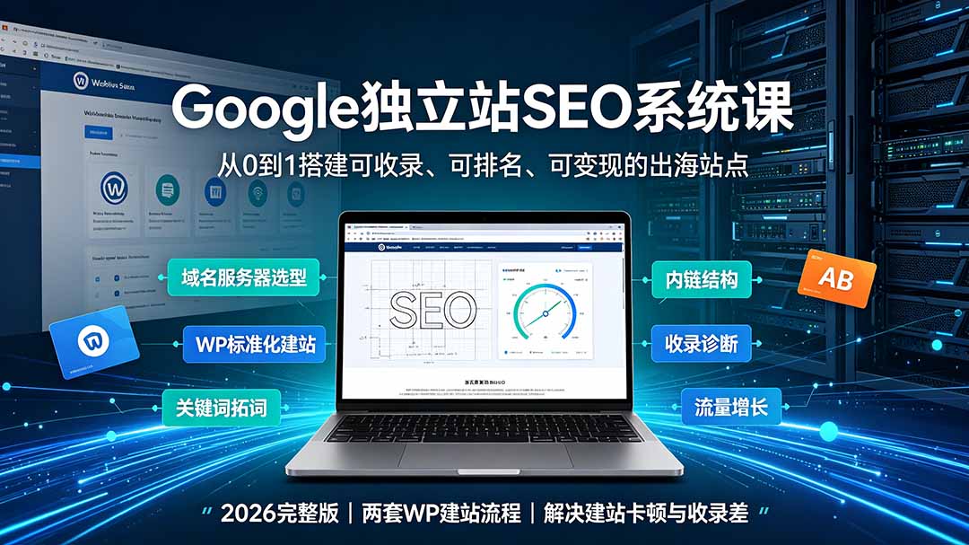 Google独立站SEO-7月系统课:出海基建×WordPress建站×AI内容生产×站内外优化×Search Console×AdSense变现-伏羲SAAS