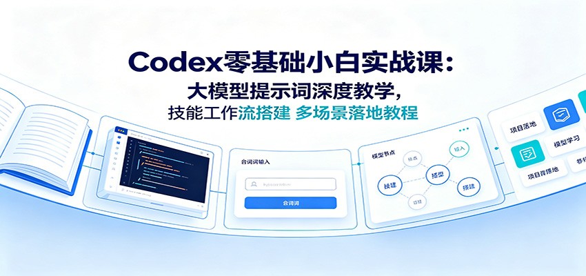 Codex零基础小白实战课:大模型提示词深度教学,技能工作流搭建多场景落地教程-伏羲SAAS