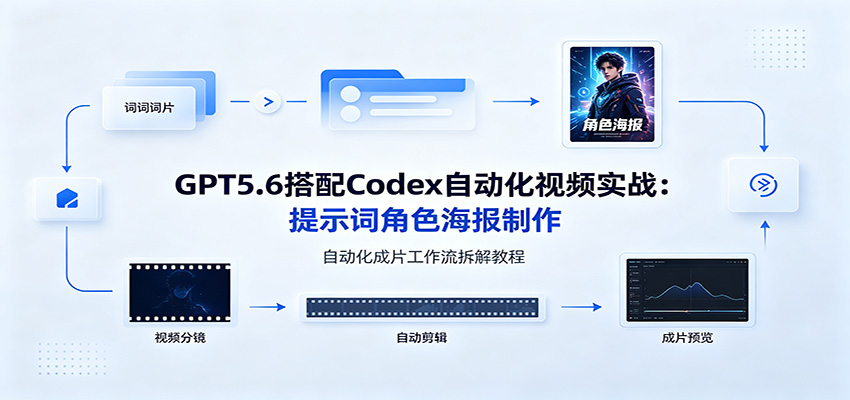 GPT5.6搭配Codex自动化视频实战:提示词角色海报制作,自动化成片工作流拆解教程-伏羲SAAS