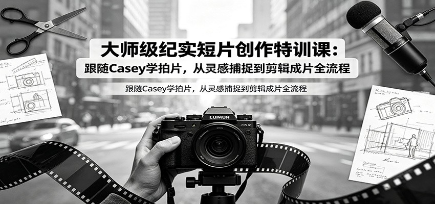 大师级纪实短片创作特训课:跟随Casey学拍片,从灵感捕捉到剪辑成片全流程-伏羲SAAS