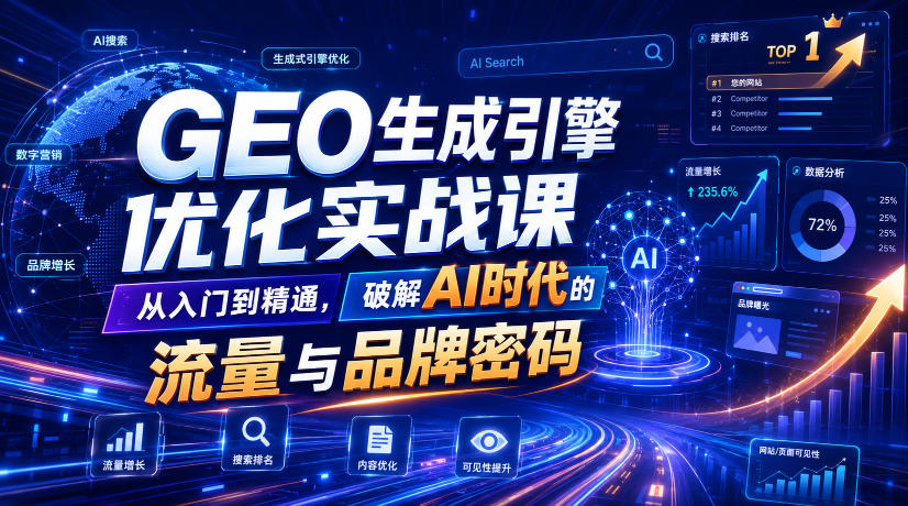 GEO生成引擎优化实战课，从入门到精通，破解AI时代的流量与品牌密码-伏羲SAAS