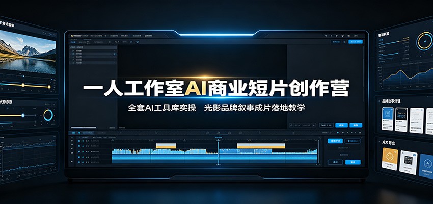 一人工作室AI商业短片创作营:全套AI工具库实操,光影品牌叙事成片落地教学-伏羲SAAS