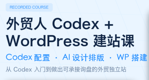 外贸人Codex + WordPress建站课-伏羲SAAS