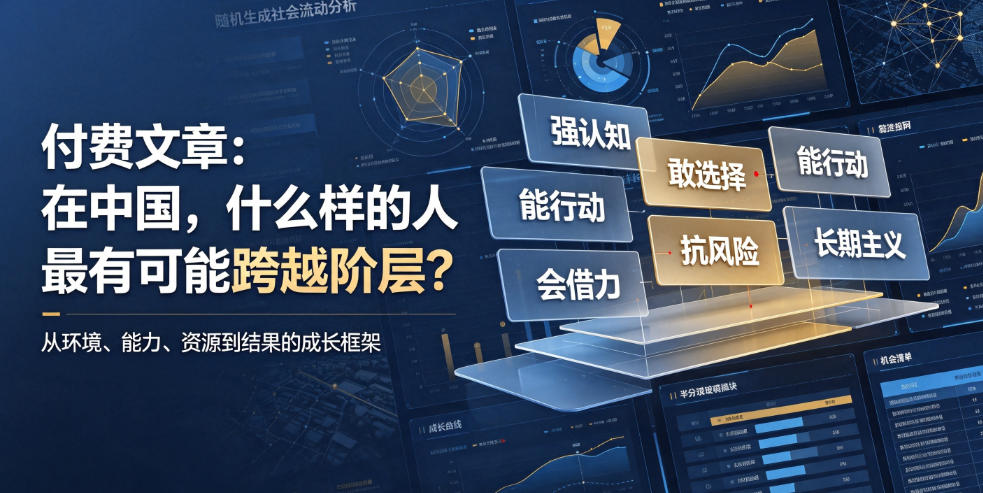 付费文章:在中国,什么样的人最有可能跨越阶层?-伏羲SAAS