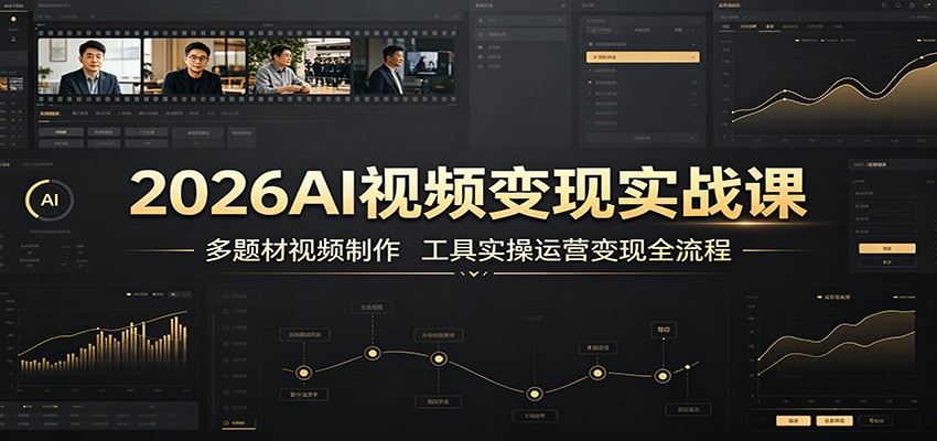 2026AI视频变现实战课：多题材视频制作，工具实操运营变现全流程-伏羲SAAS