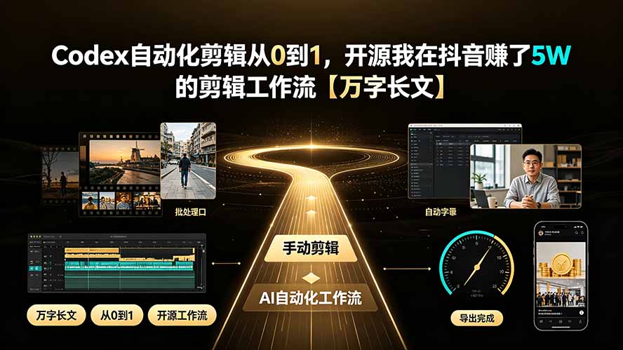 Codex自动化剪辑从0到1，开源我在抖音赚了5W 的剪辑工作流【万字长文】-伏羲SAAS