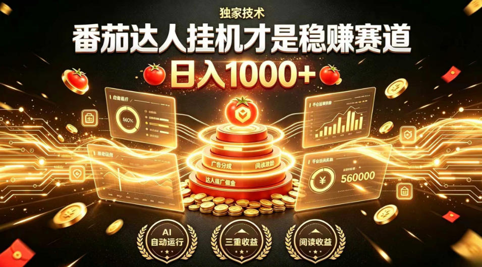 别再瞎找副业!番茄达人挂G才是稳賺赛道,日入1000+,全程傻瓜式操作,可矩阵放大【揭秘】-伏羲SAAS