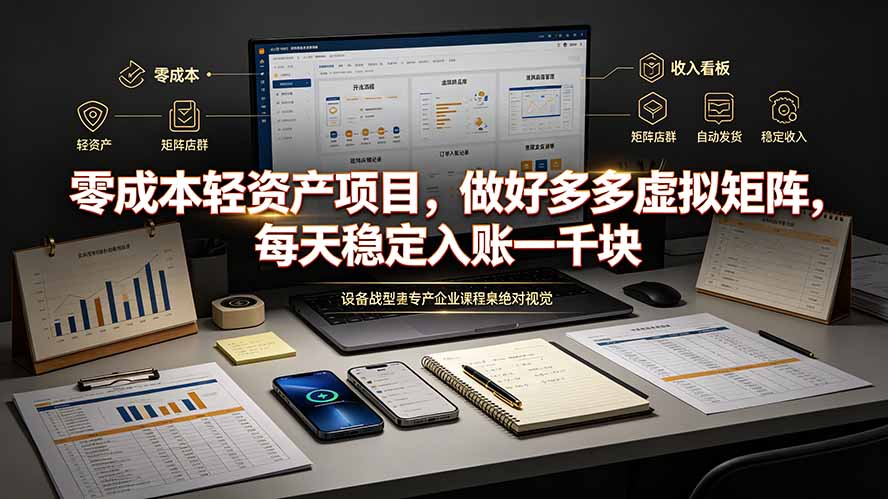 零成本轻资产项目,做好多多虚拟矩阵,每天稳定入账一千块-伏羲SAAS