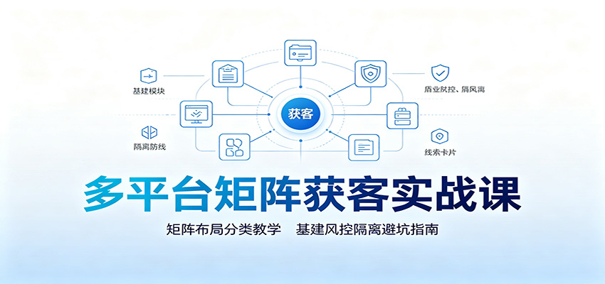 多平台矩阵获客实战课：矩阵布局分类教学，基建风控隔离避坑指南-伏羲SAAS
