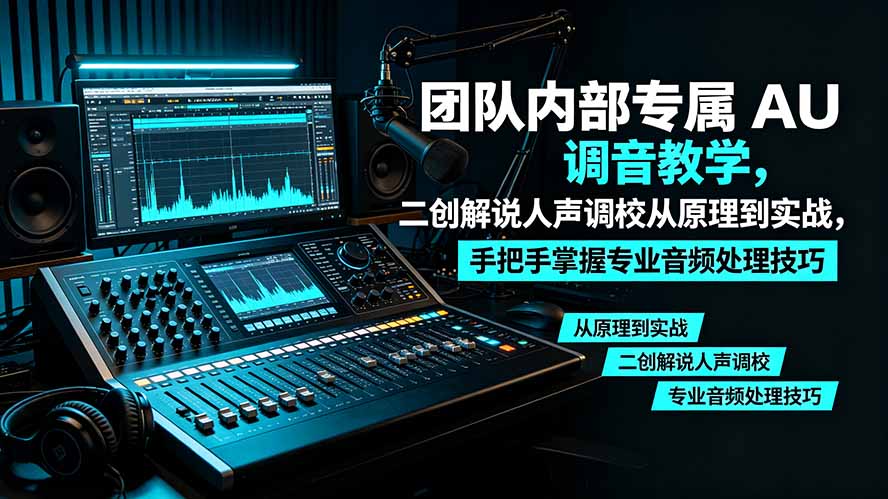 某大佬团队内部专属 AU 调音教学，二创解说人声调校从原理到实战，手把手掌握专业音频处理技巧-伏羲SAAS