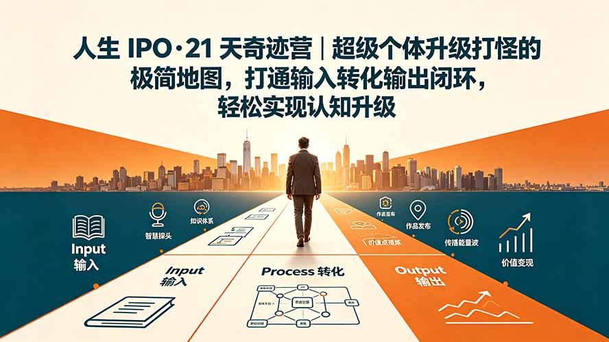 人生 IPO-21 天奇迹营｜超级个体升级打怪的极简地图，打通输入转化输出闭环，轻松实现认知升级-伏羲SAAS