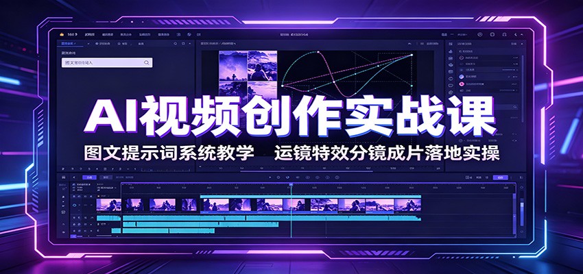 AI视频创作实战课：图文提示词系统教学，运镜特效分镜成片落地实操-伏羲SAAS