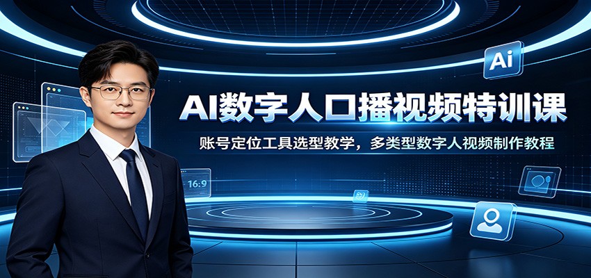 AI数字人口播视频特训课：账号定位工具选型教学，多类型数字人视频制作教程-伏羲SAAS