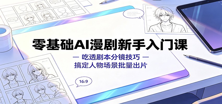 零基础AI漫剧新手入门课:吃透剧本分镜技巧,搞定人物场景批量出片-伏羲SAAS