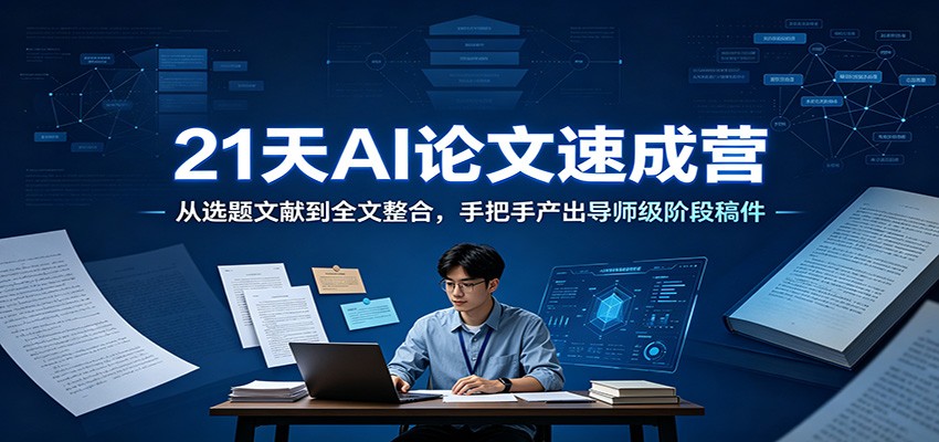 21天AI论文速成营：从选题文献到全文整合，手把手产出导师级阶段稿件-伏羲SAAS