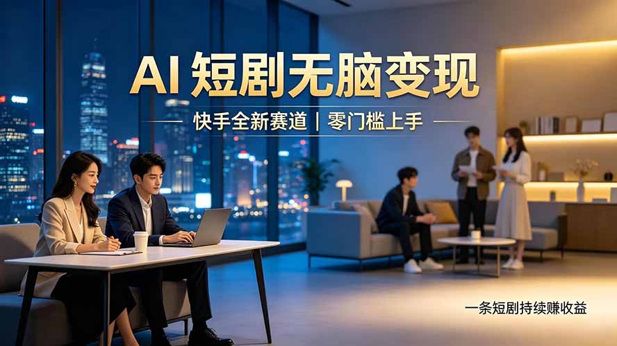 别乱找副业了，快手 AI 短剧零门槛长久被动增收-伏羲SAAS