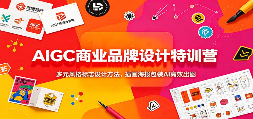 AIGC商业品牌设计特训营：多元风格标志设计方法，插画海报包装AI高效出图-伏羲SAAS