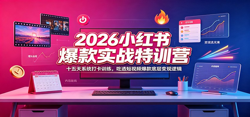 2026小红书爆款实战特训营：十五天系统打卡训练，吃透短视频爆款底层变现逻辑-伏羲SAAS