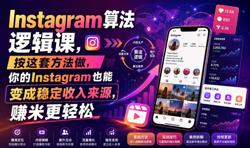 Instagram算法逻辑课，按这套方法做，你的Instagram也能变成稳定收入来源，賺米更轻松【原创双语字幕】-伏羲SAAS