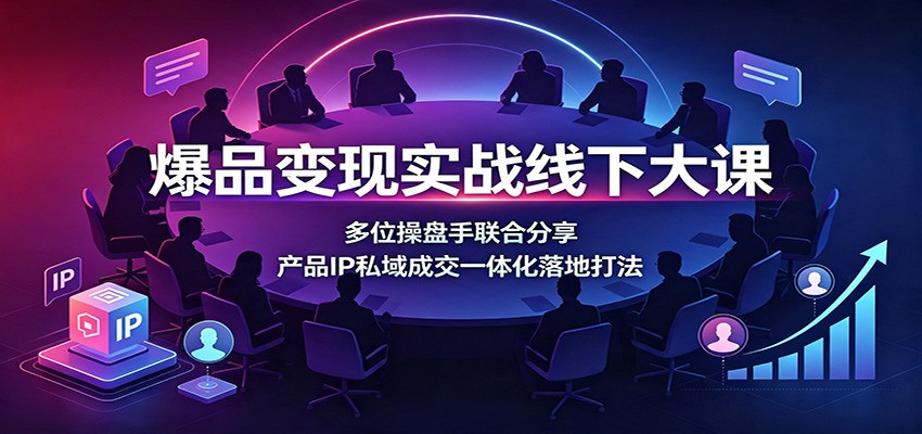 爆品变现实战线下大课：多位操盘手联合分享，产品IP私域成交一体化落地打法-伏羲SAAS