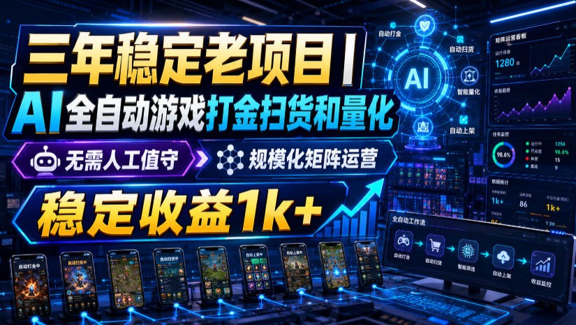稳定三年的海外游戏全自动搬砖玩法，日入千元，无脑操作！-伏羲SAAS