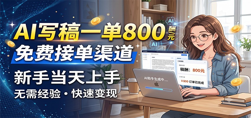 AI写稿一单800，免费接单渠道，一单一结几十到上千，新手当天上手-伏羲SAAS